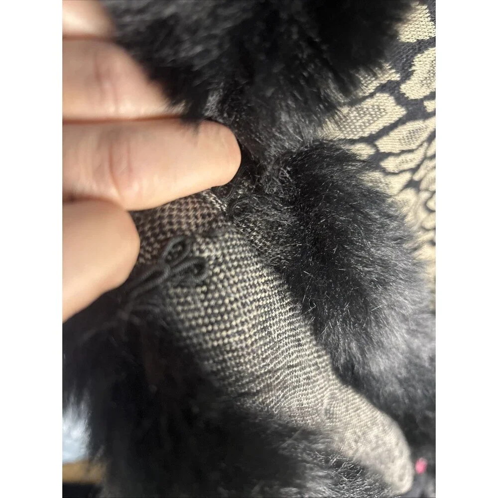 Leopard Print Faux Fur Shawl OSFM Black And Brown